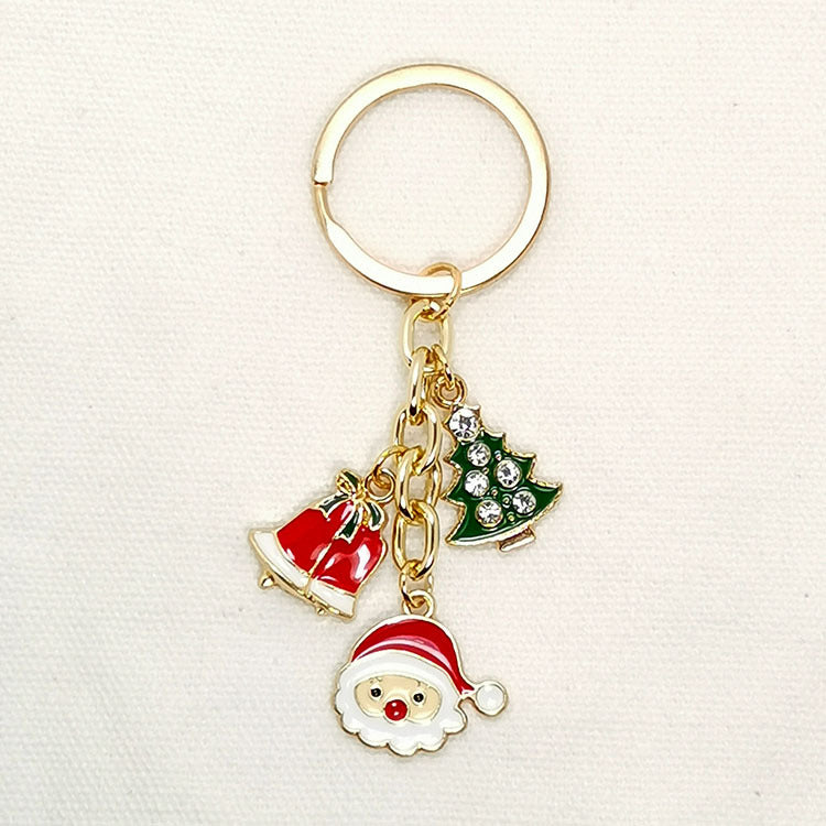 Wholesale Christmas Santa Claus Elk Snowman Alloy Keychain